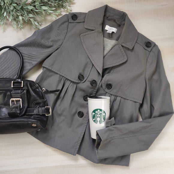 LOFT Jackets & Blazers - Ann Taylor Loft cotton babydoll peacoat